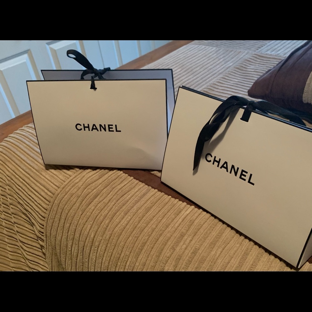 Chanel boxes with bags